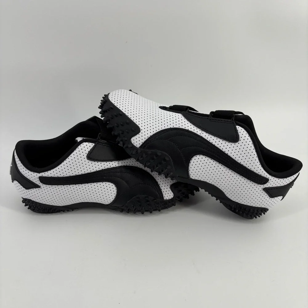 Puma Mostro Perforated Sneakers Women 8 White Black Spiked Sole 400992-01